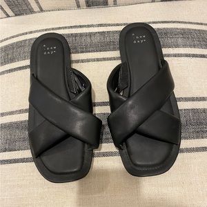 A NEW DAY TARGET CRISS CROSS BLACK SANDALS